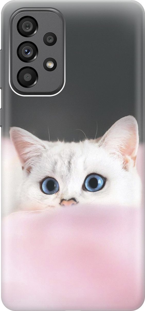 

Чехол на Samsung Galaxy A73 5G с принтом "Кот на розовом пледе", Белый;розовый, 10553