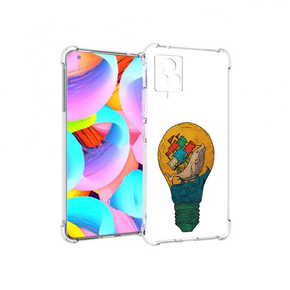 

Чехол MyPads Tocco для Vivo IQOO 7 кит в лампочке с парусами, Прозрачный, Tocco