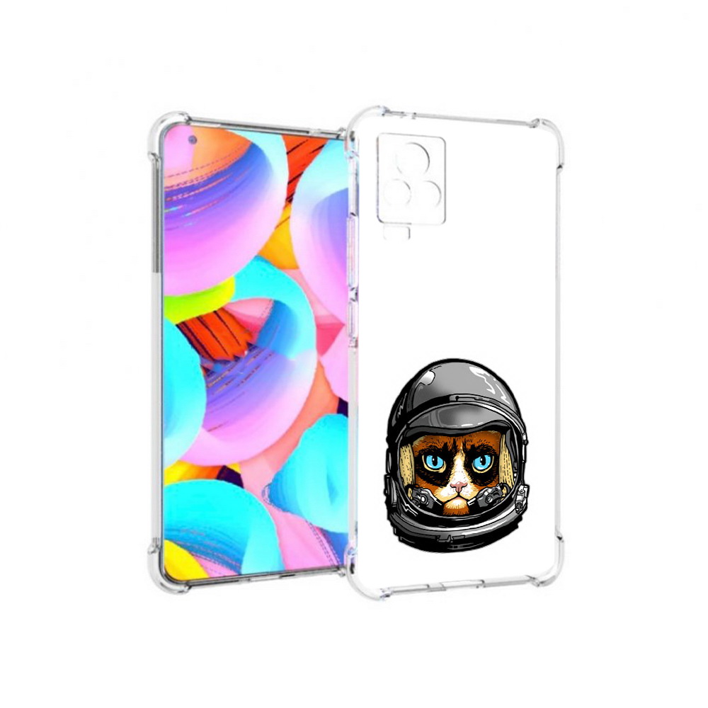 

Чехол MyPads Tocco для Vivo IQOO 7 кот космонавт, Прозрачный, Tocco