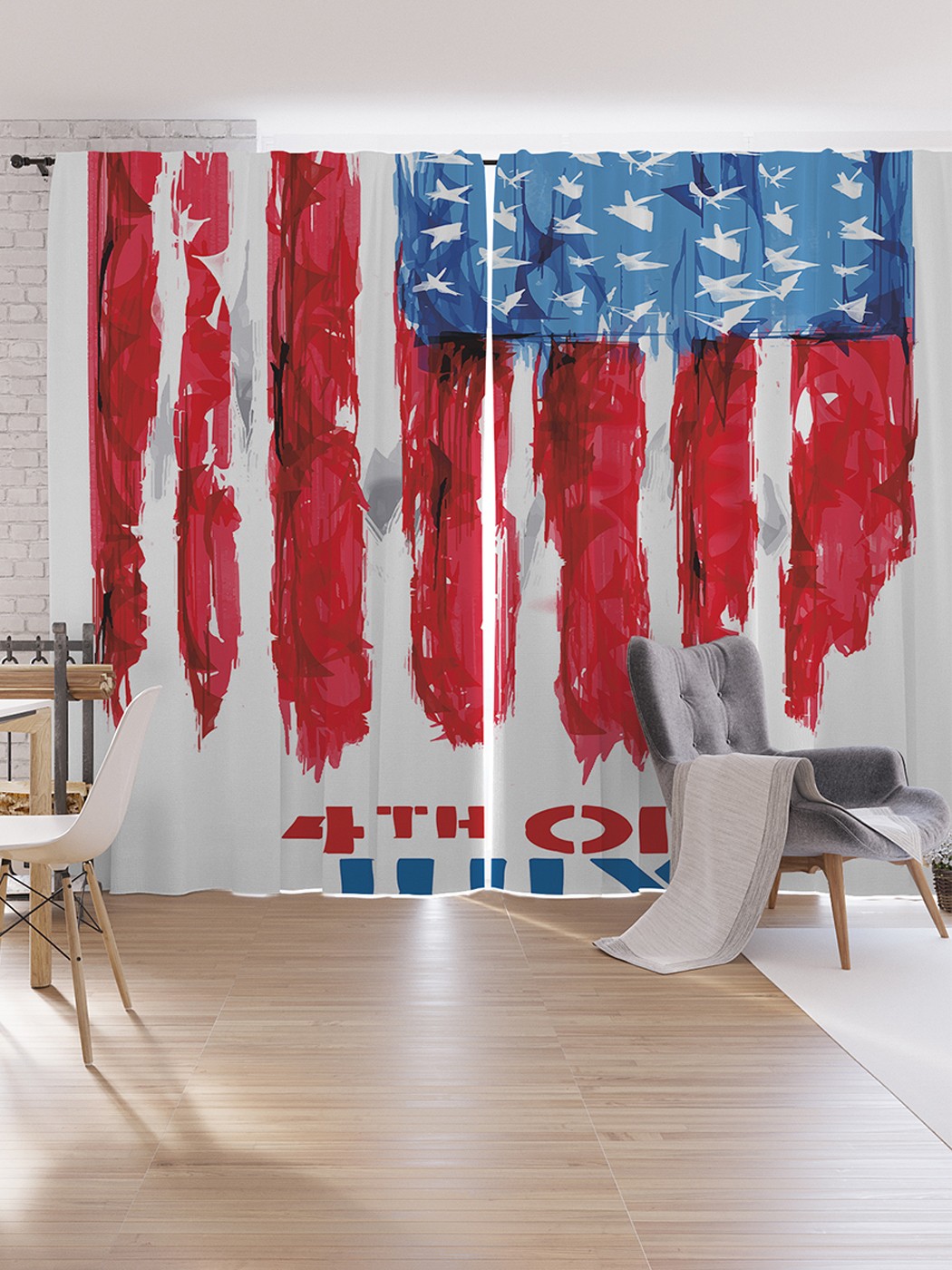 

Шторы под лён JoyArty "День Независимости Америки", серия Oxford DeLux, 340х265 см, День Независимости Америки