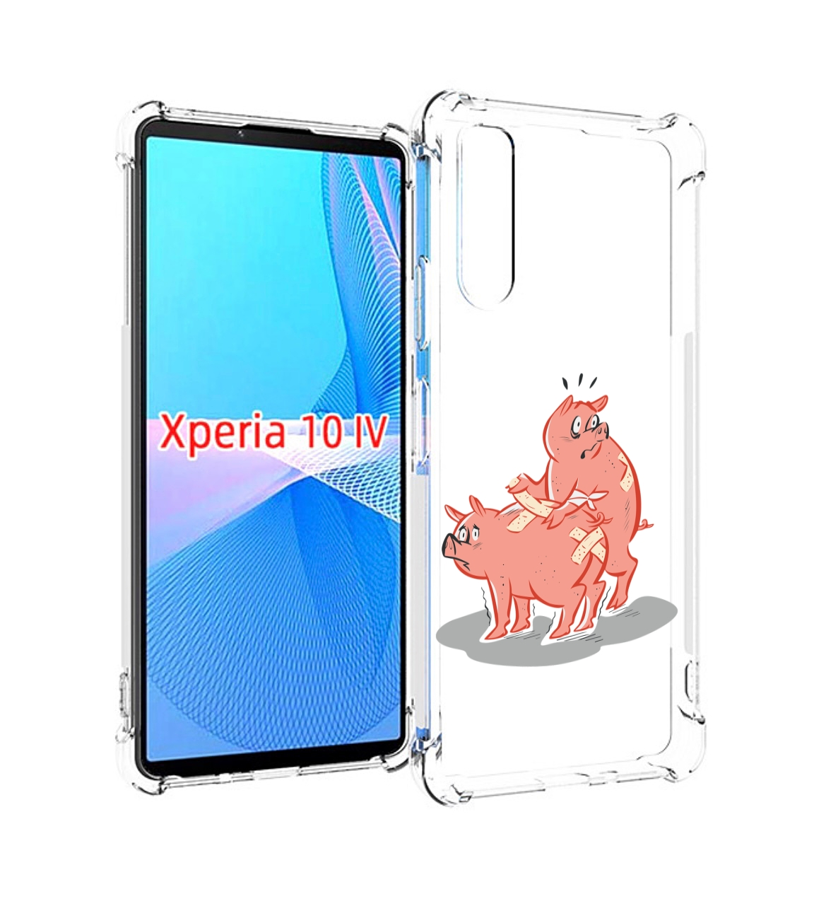 Чехол MyPads свинки-с-пластырями для Sony Xperia 10 IV (10-4)