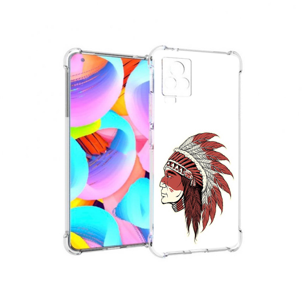 

Чехол MyPads Tocco для Vivo IQOO 7 красный индеец, Прозрачный, Tocco