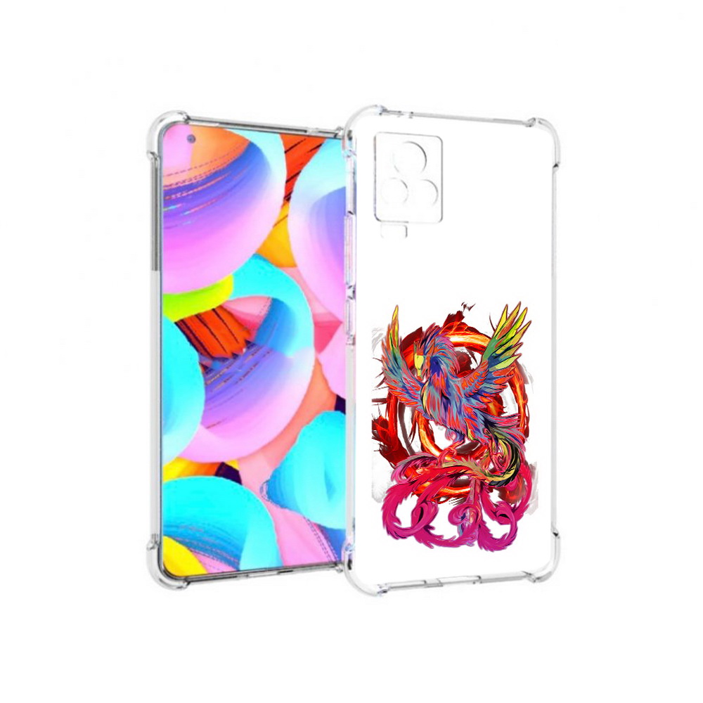 

Чехол MyPads Tocco для Vivo IQOO 7 красочный феникс, Прозрачный, Tocco