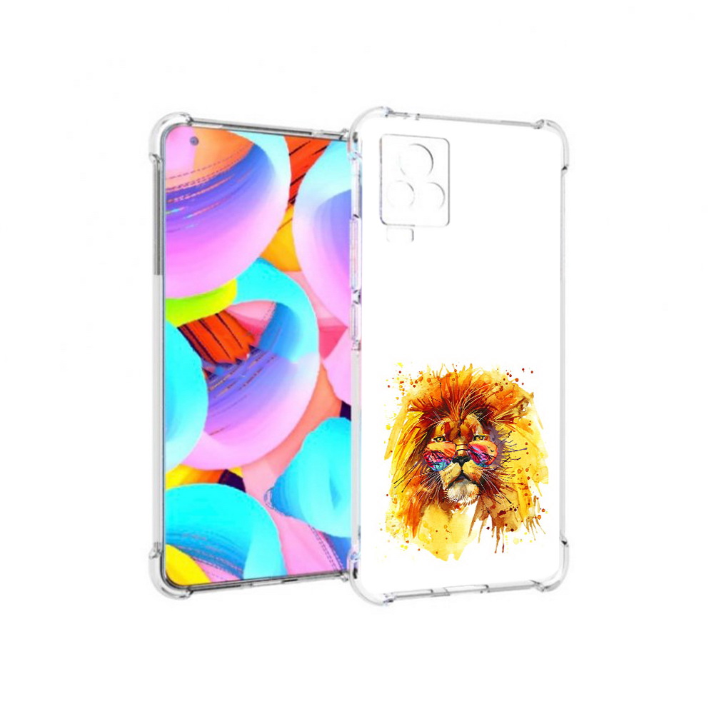 

Чехол MyPads Tocco для Vivo IQOO 7 лев в очках, Прозрачный, Tocco