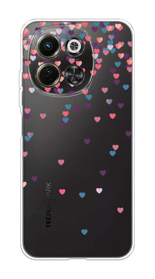 

Чехол на Tecno Spark 30 5G Посыпка сердечки, Розовый;фиолетовый, 309750-1