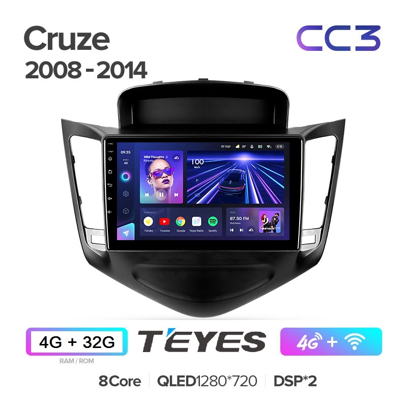 Автомагнитола Teyes CC3 4/32Гб Chevrolet Cruze J300 2008 - 2014 ANDROID 10