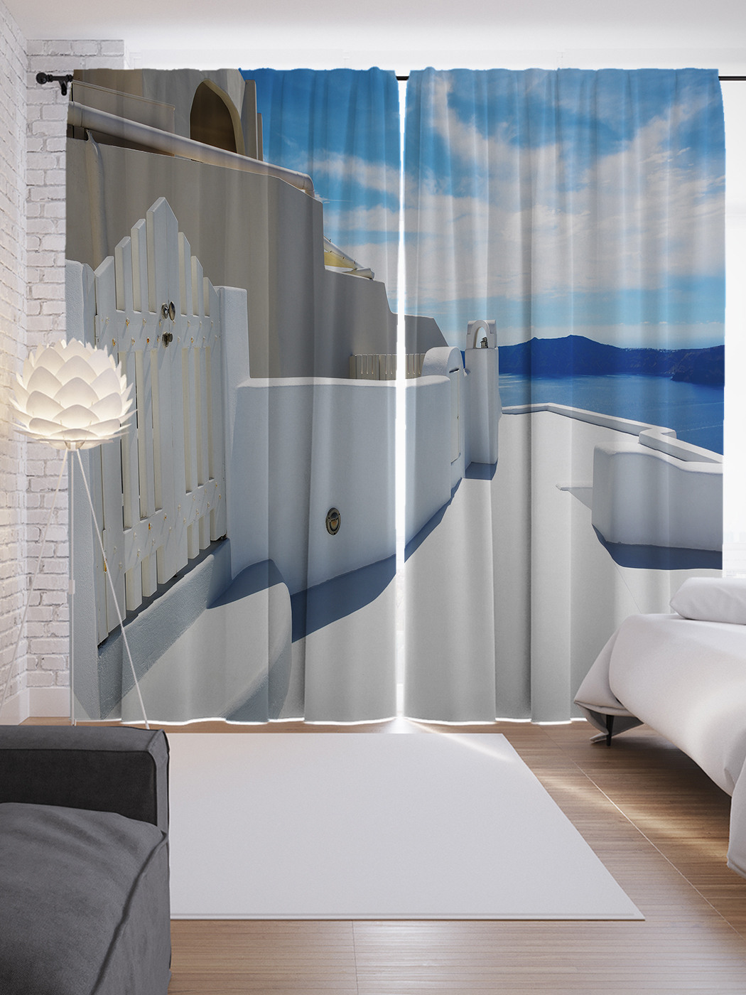 

Шторы JoyArty с фотопечатью "Курортный дом" из сатена, 290х265 см, Курортный дом