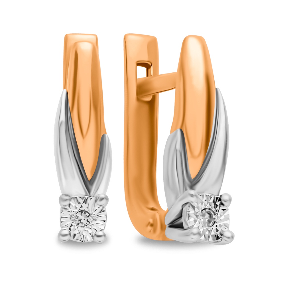 

Серьги из красного золота 585Gold 102007830, бриллиант, 102007830