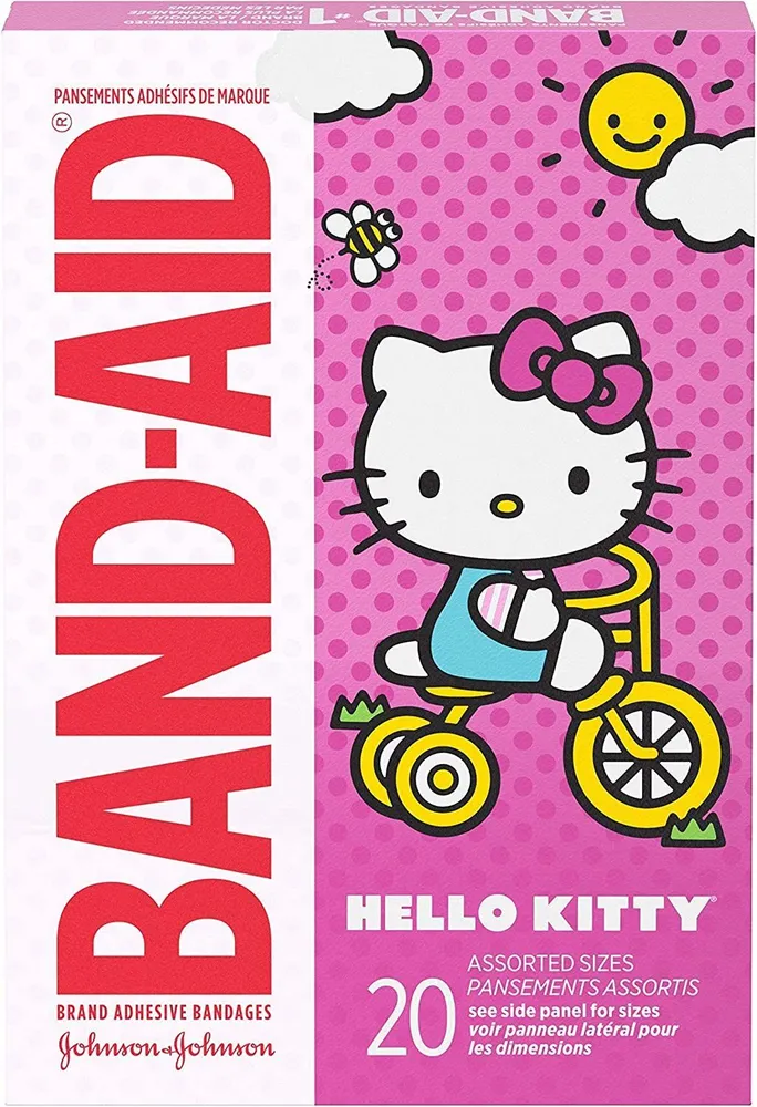 

Пластырь Band-Aid, детский лейкопластырь, с рисунками, 20шт, Розовый, Кити