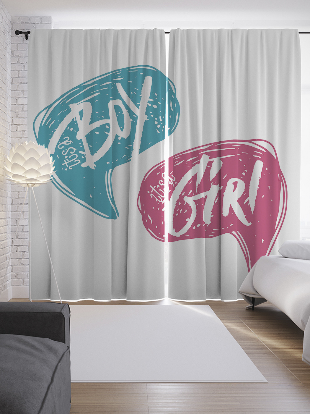 

Шторы JoyArty с фотопечатью "Мальчик, девочка" из сатена, 290х265 см, Мальчик, девочка