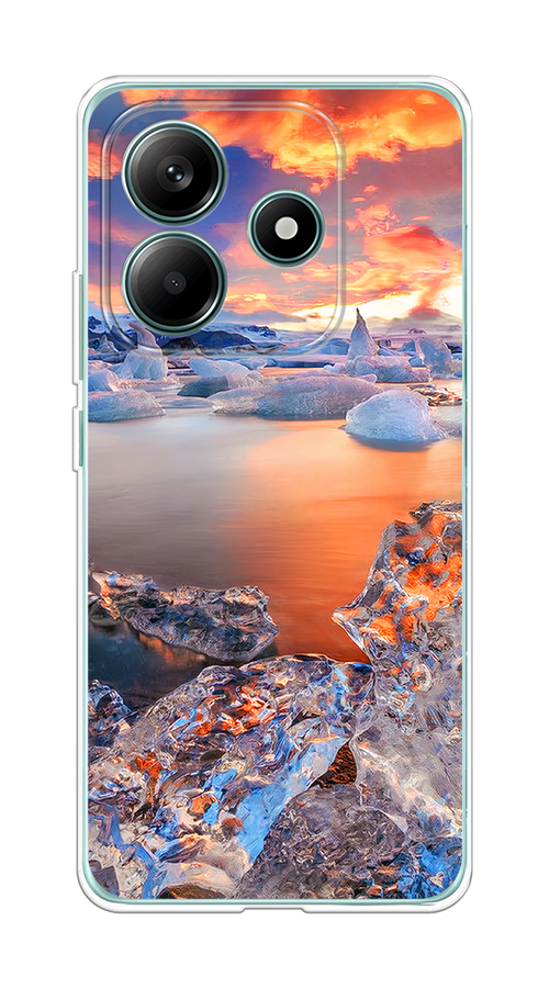 

Чехол на Xiaomi Redmi Note 14 5G Ледники, Синий;оранжевый, 323850-1