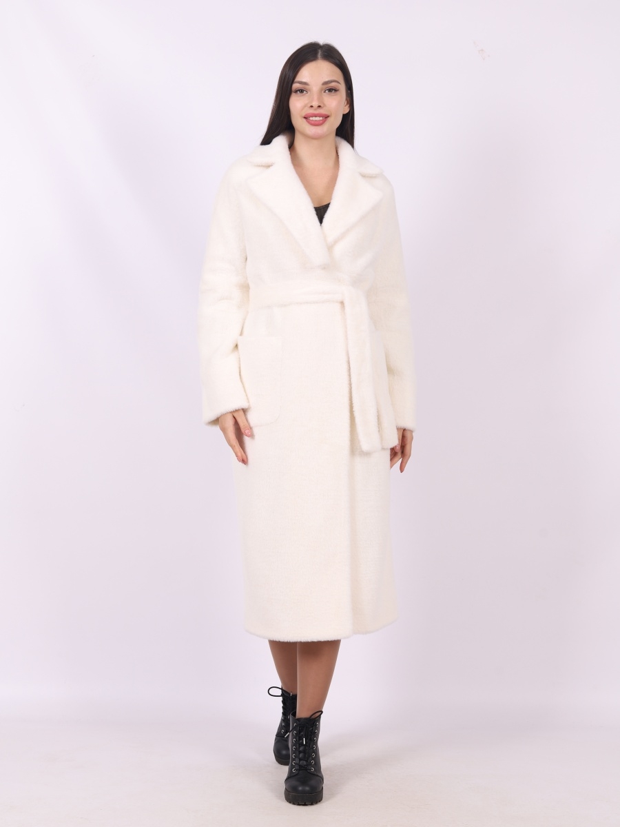Пальто женское Louren Wilton К-002-LW белое 44 RU