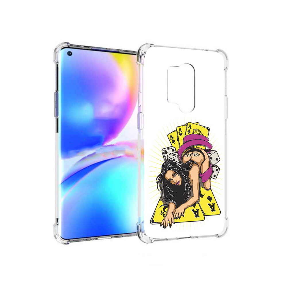 

Чехол MyPads Tocco для OnePlus 8 Pro нарисованная девушка с игровыми картами, Прозрачный, Tocco