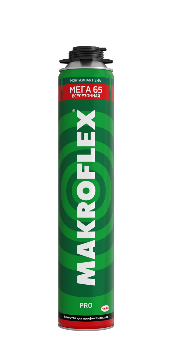 Пена монтажная Makroflex Мега 65 PRO, всесезонная, 850 мл тушь мега объем