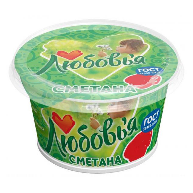 

Сметана Любовья 15% бзмж 180 г