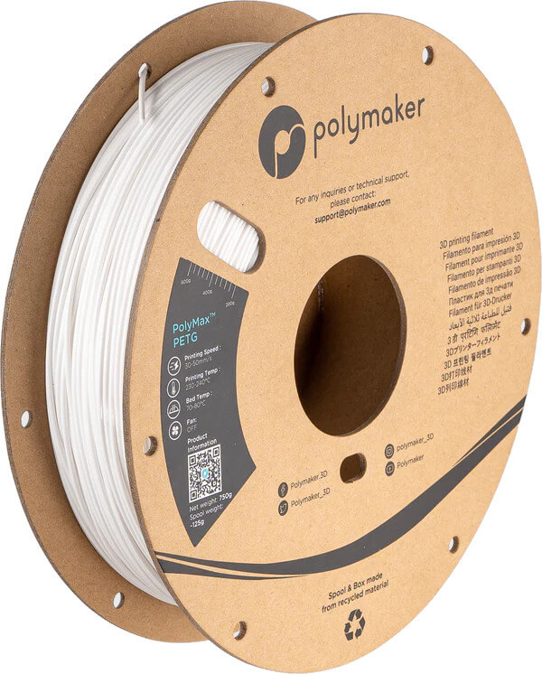 

Пластик PETG для 3D-принтера Polymaker PETG PolyMax белый (140574-01), PETG PolyMax
