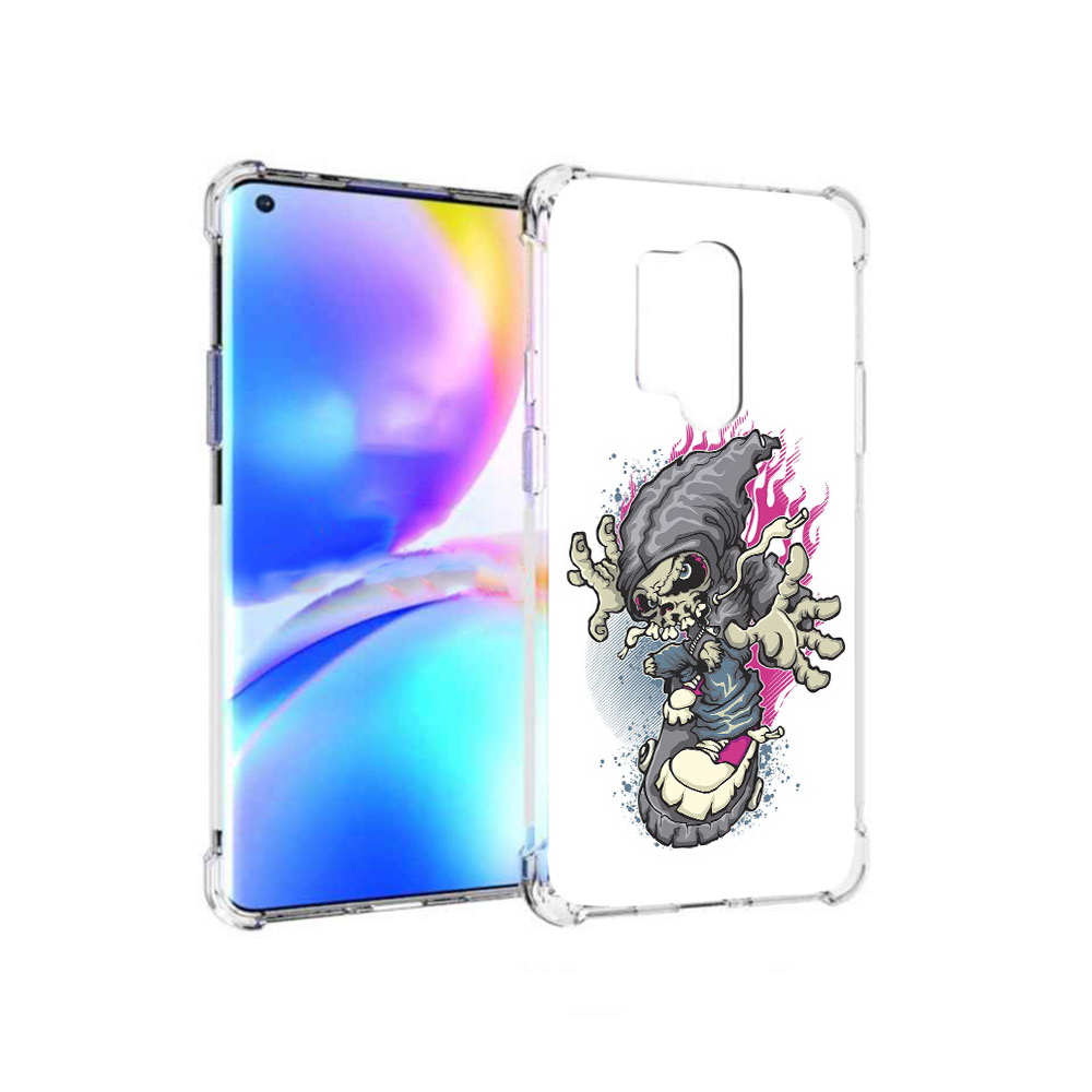 фото Чехол mypads tocco для oneplus 8 pro нарисованный скелет на скейт борде (pt148281.139.512)