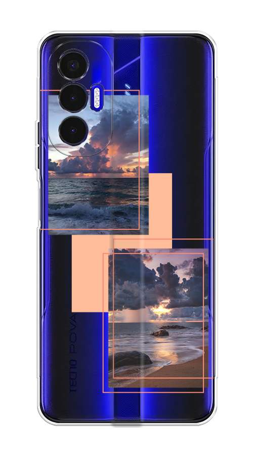 

Чехол на Tecno Pova 3 "Sky collage", Розовый;прозрачный;синий, 301550-1