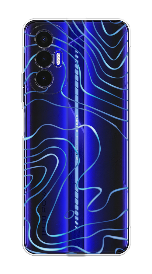 

Чехол на Tecno Pova 3 "Blue lines", Прозрачный;синий, 301550-1