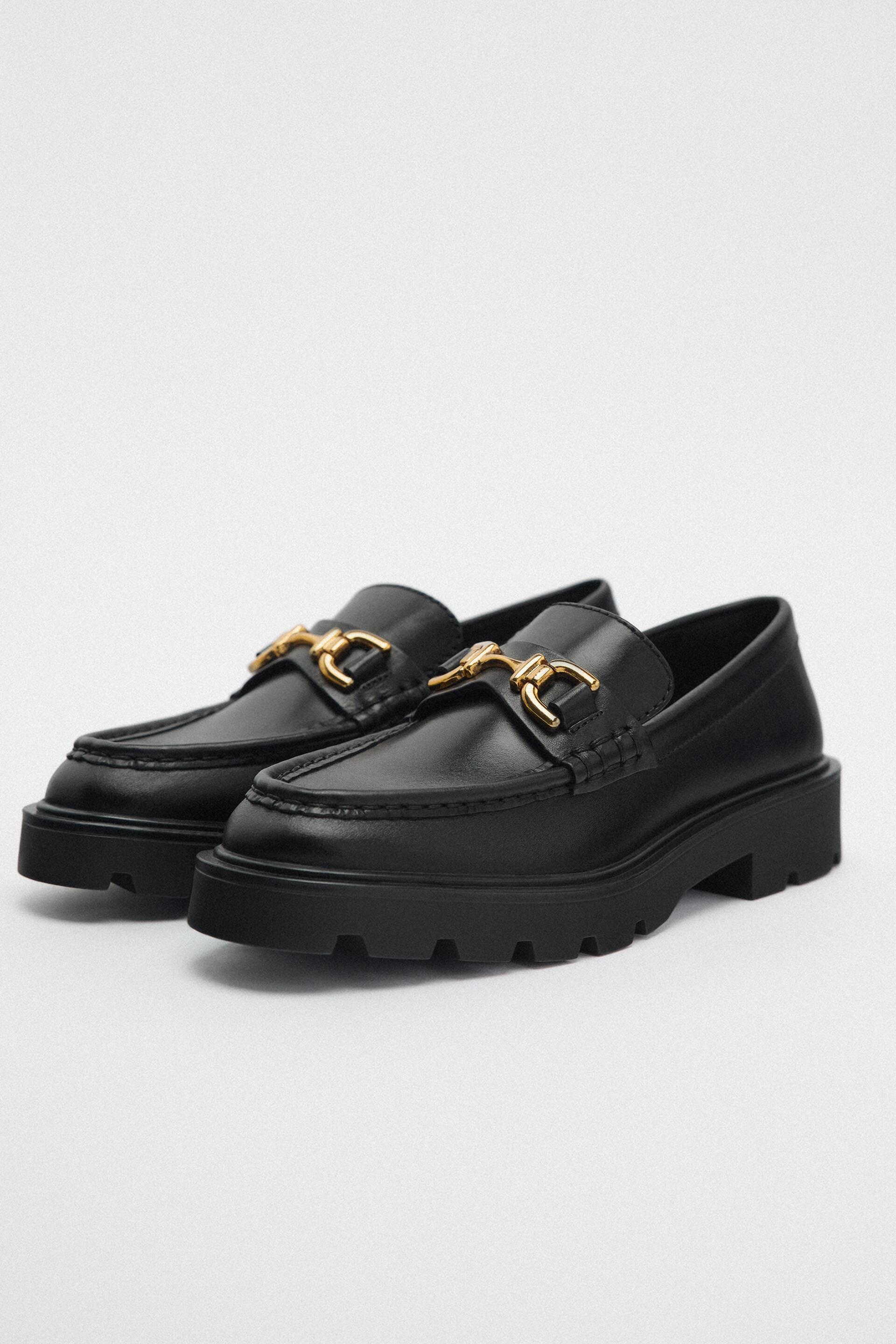 Лоферы женские ZARA 12523010 черные 39 RU (доставка из-за рубежа)