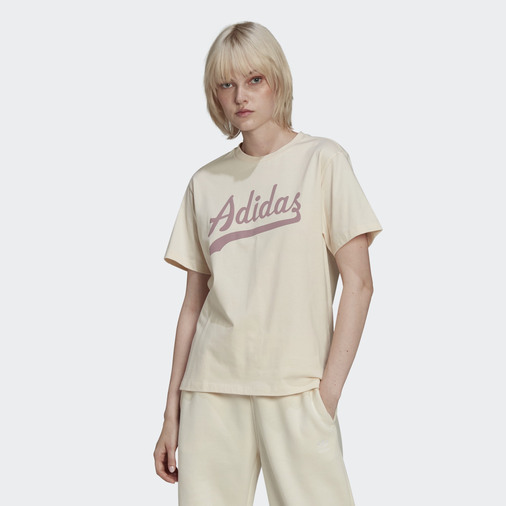 

Футболка женская Adidas HD9777 бежевая 36 DE, HD9777