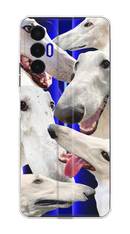 

Чехол на Tecno Pova 3 "Собака с длинным носом", Белый;бежевый;розовый, 301550-1