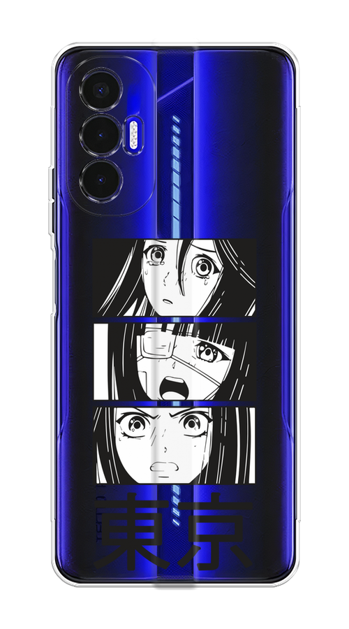 

Чехол на Tecno Pova 3 "Tokyo girls", Белый;черный;прозрачный, 301550-1