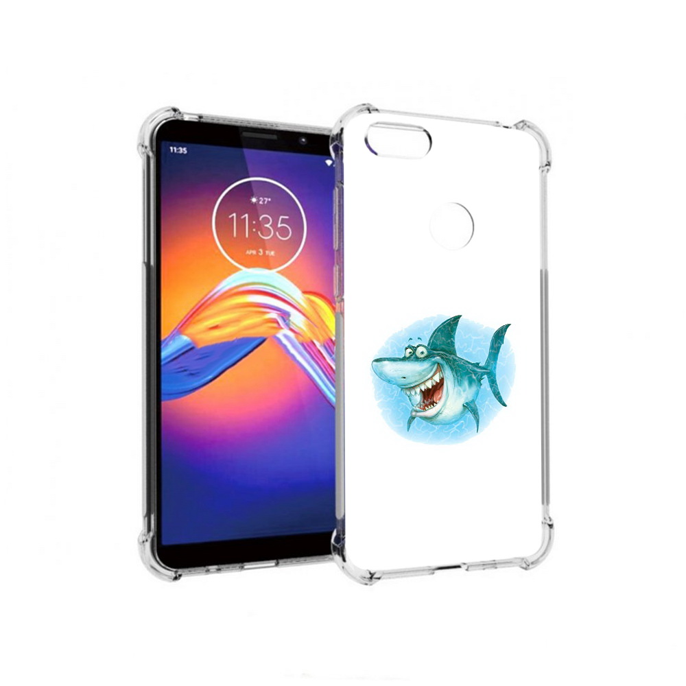 

Чехол MyPads Tocco для Motorola Moto E6 веселая акула (PT227058.343.261), Прозрачный, Tocco