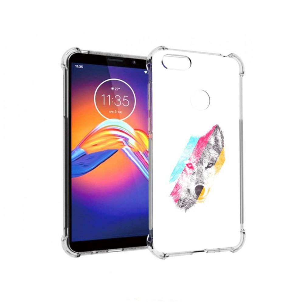 

Чехол MyPads Tocco для Motorola Moto E6 волк градиент (PT227058.343.268), Прозрачный, Tocco