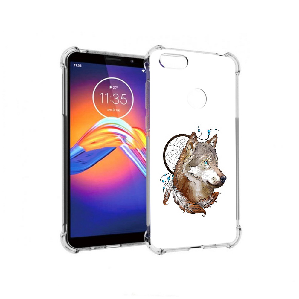 

Чехол MyPads Tocco для Motorola Moto E6 волк и ловец снов (PT227058.343.269), Прозрачный, Tocco