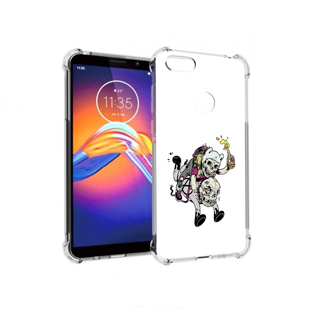 

Чехол MyPads Tocco для Motorola Moto E6 время приключений скелеты (PT227058.343.277), Прозрачный, Tocco