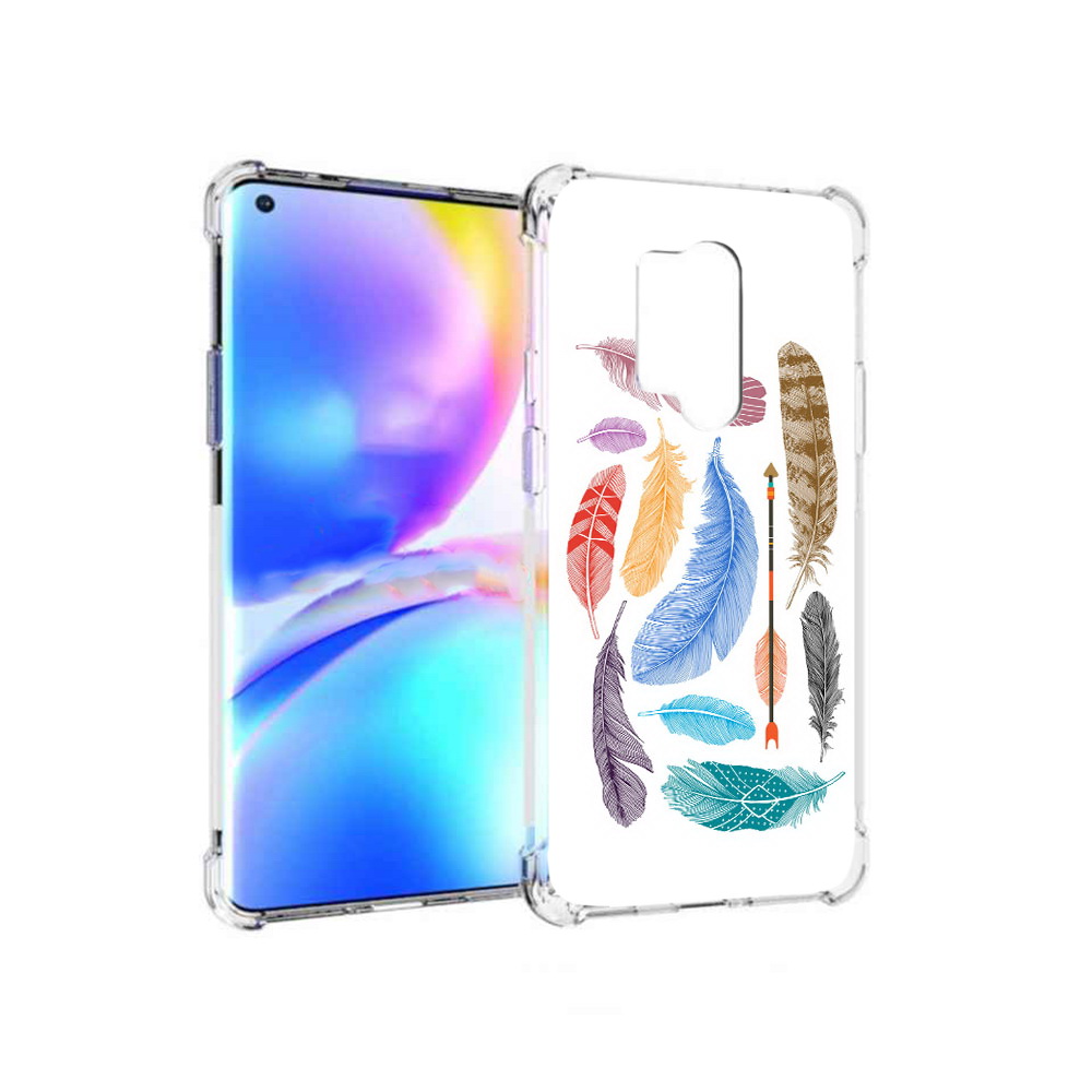 

Чехол MyPads Tocco для OnePlus 8 Pro разноцветные перья (PT148281.139.572), Прозрачный, Tocco