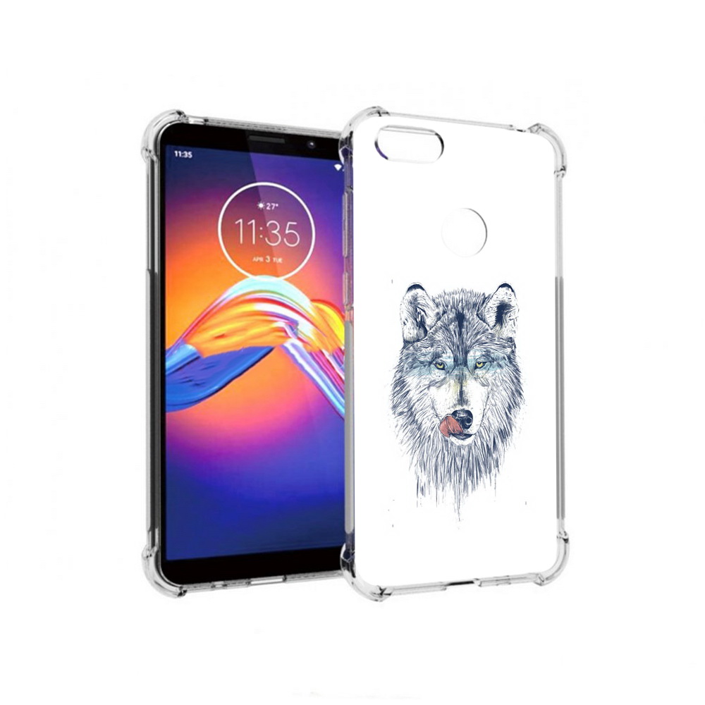 

Чехол MyPads Tocco для Motorola Moto E6 голодгый волк (PT227058.343.292), Прозрачный, Tocco