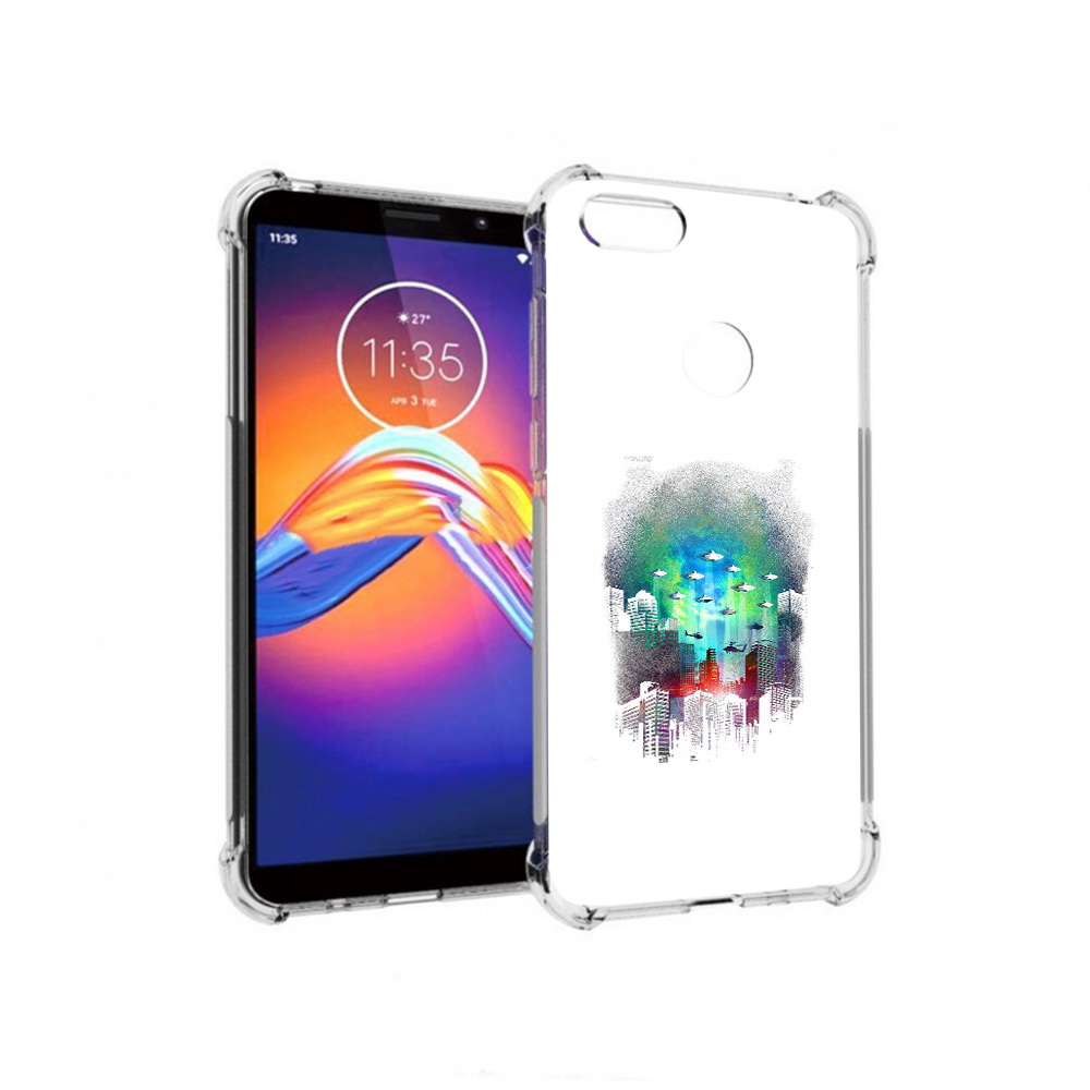 

Чехол MyPads Tocco для Motorola Moto E6 город в свечении (PT227058.343.296), Прозрачный, Tocco
