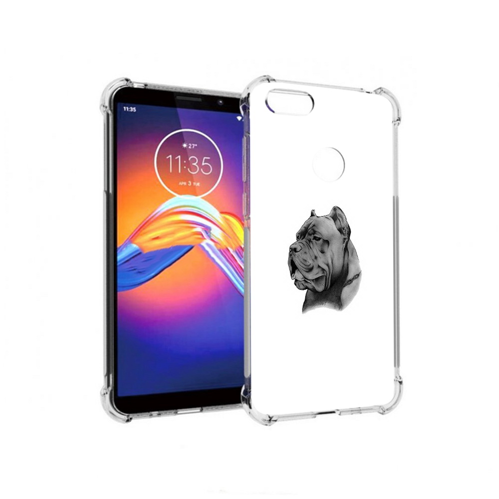 

Чехол MyPads Tocco для Motorola Moto E6 грозный бульдог (PT227058.343.300), Прозрачный, Tocco