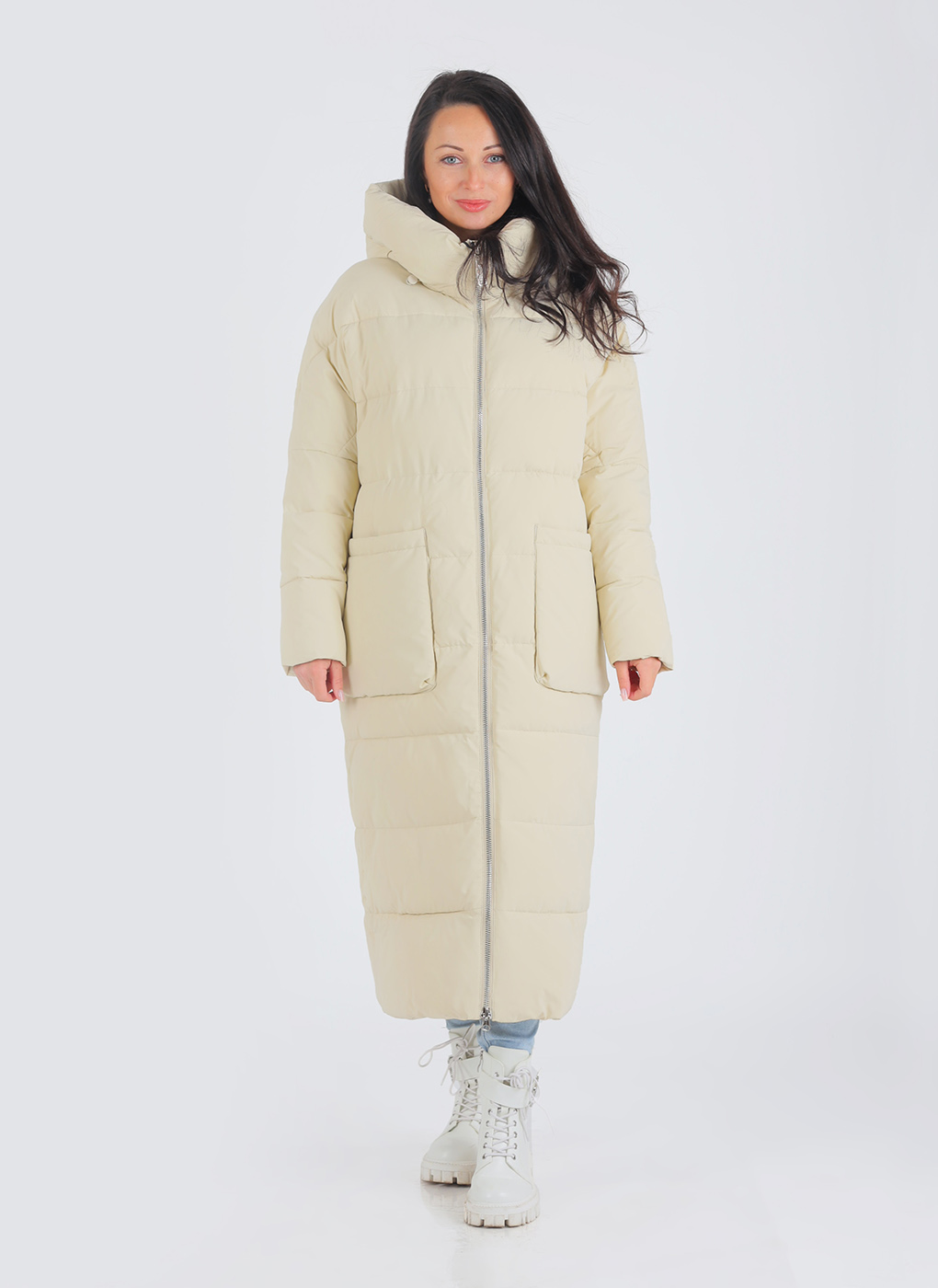 Пальто женское Каляев 64909 бежевое 44 RU