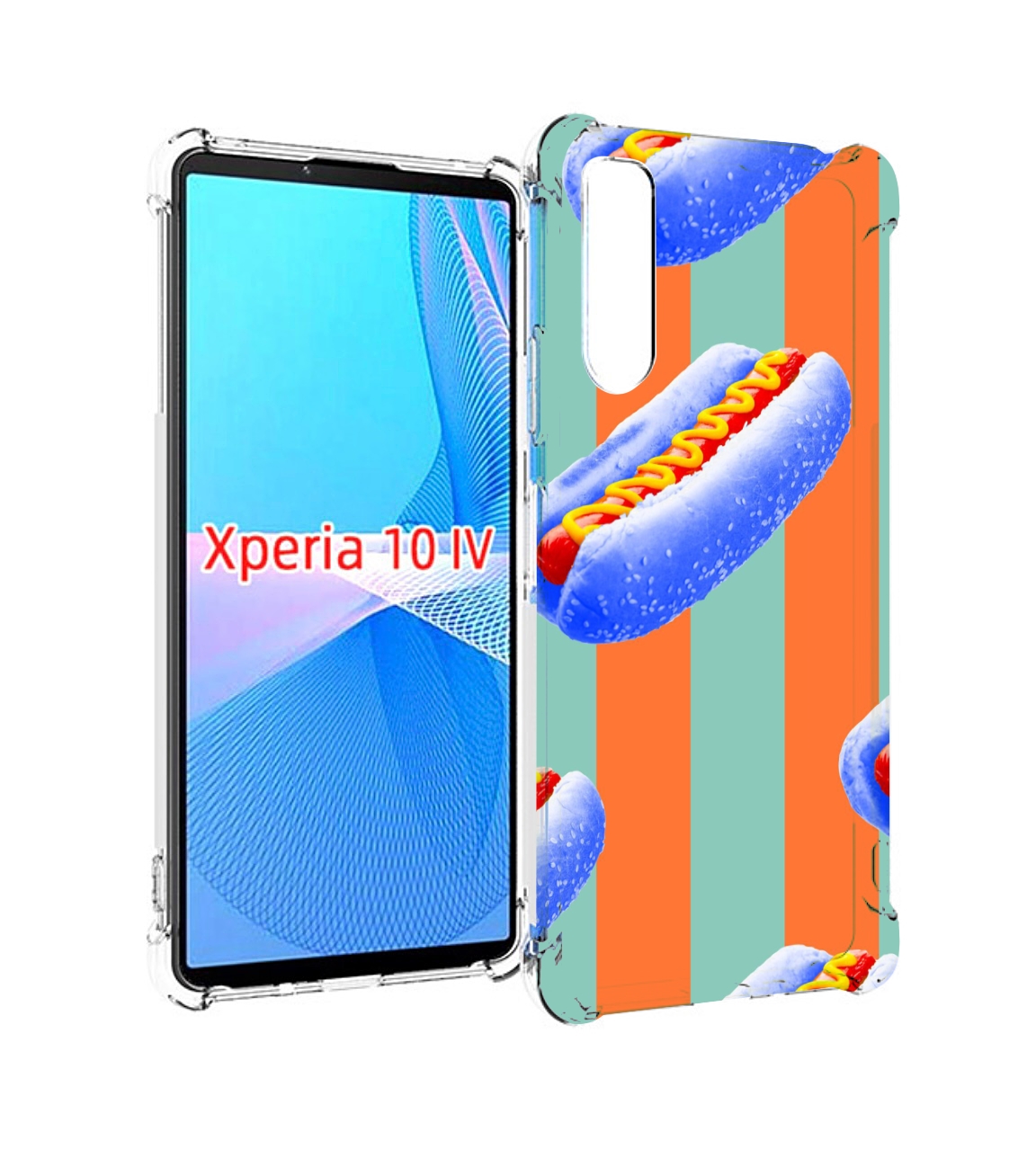 

Чехол MyPads синие хотдоги для Sony Xperia 10 IV (10-4), Прозрачный, Tocco