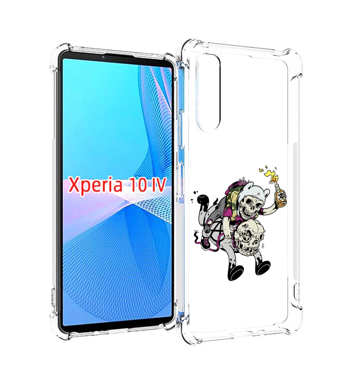 

Чехол MyPads время приключений скелеты для Sony Xperia 10 IV (10-4), Прозрачный, Tocco