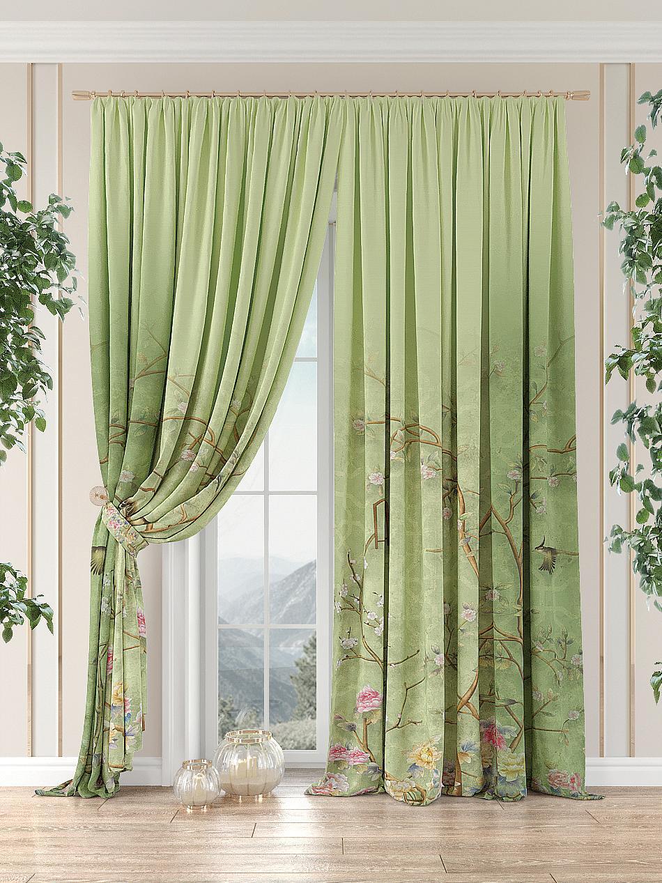 

Комплекты штор AT HOME Иралис высота 280 см, ширина 220 см, Зеленый, 981005