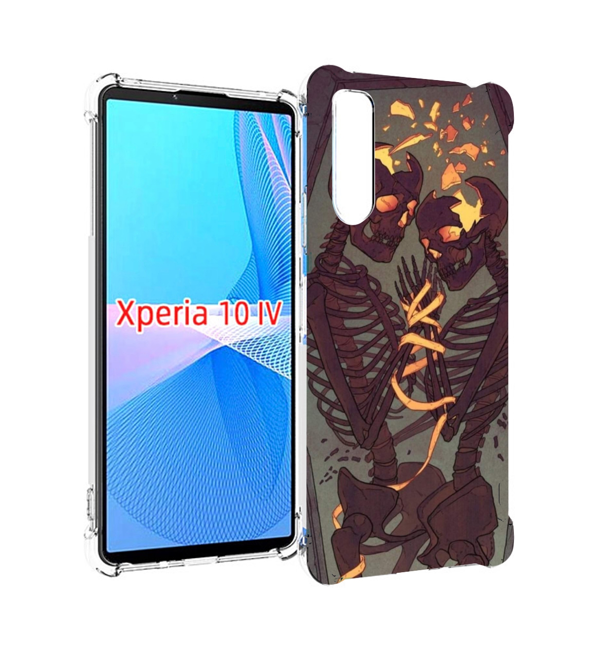 

Чехол MyPads скелеты в гробу для Sony Xperia 10 IV (10-4), Прозрачный, Tocco
