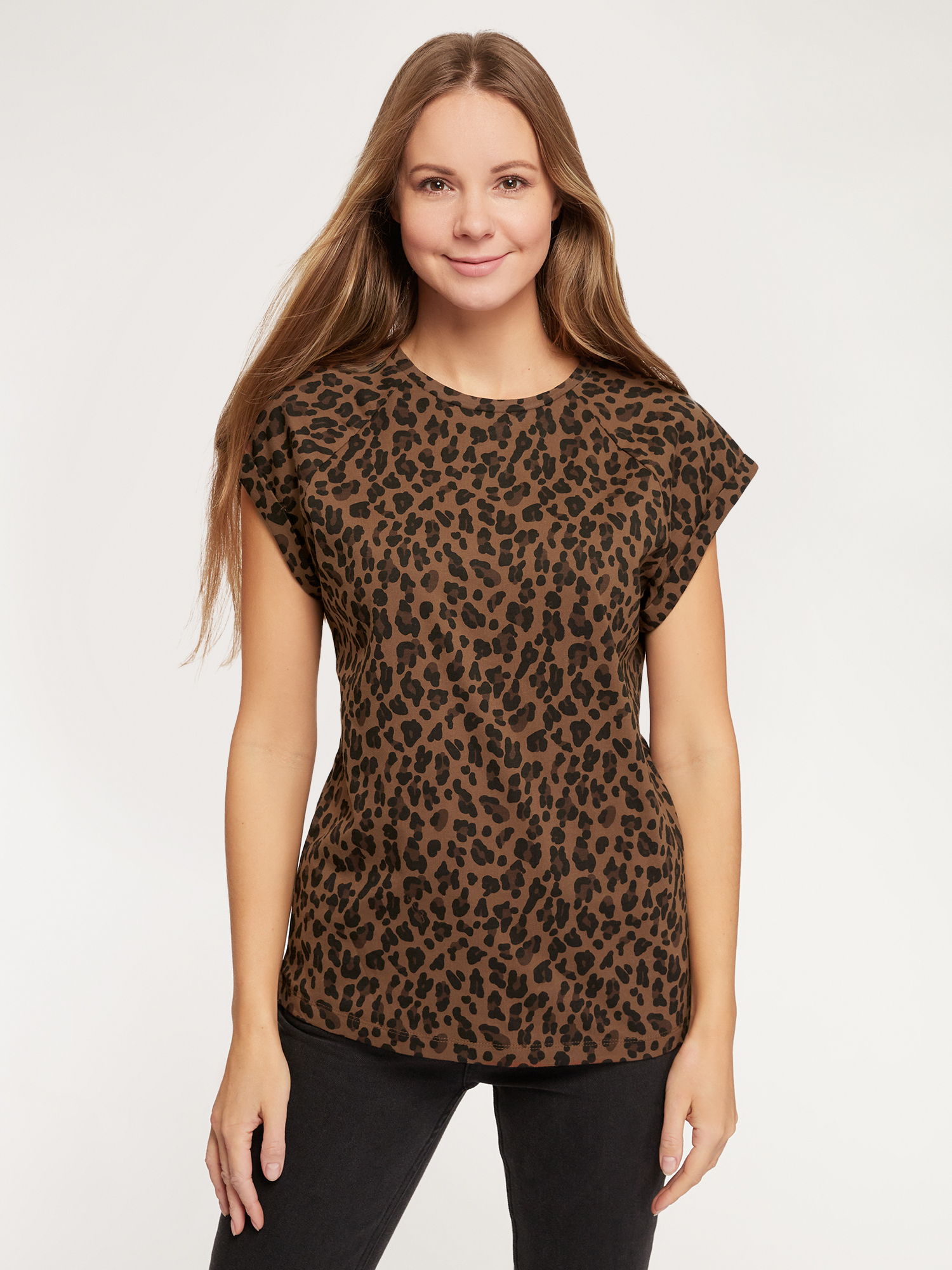 

Футболка женская oodji 14707001-52 коричневая L, Коричневый, 14707001-52