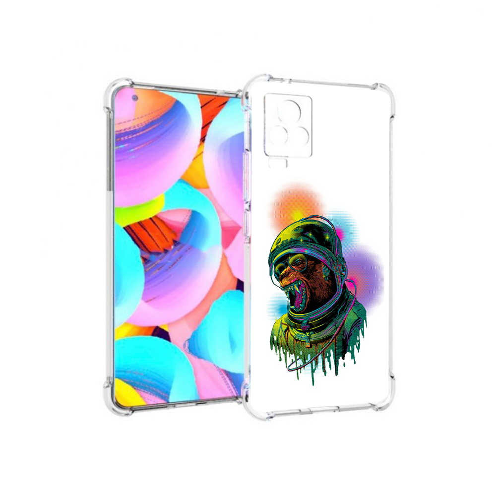 

Чехол MyPads Tocco для Vivo IQOO 7 медведь космонавт, Прозрачный, Tocco
