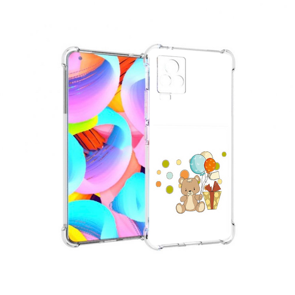 

Чехол MyPads Tocco для Vivo IQOO 7 медвеженок с подарком, Прозрачный, Tocco