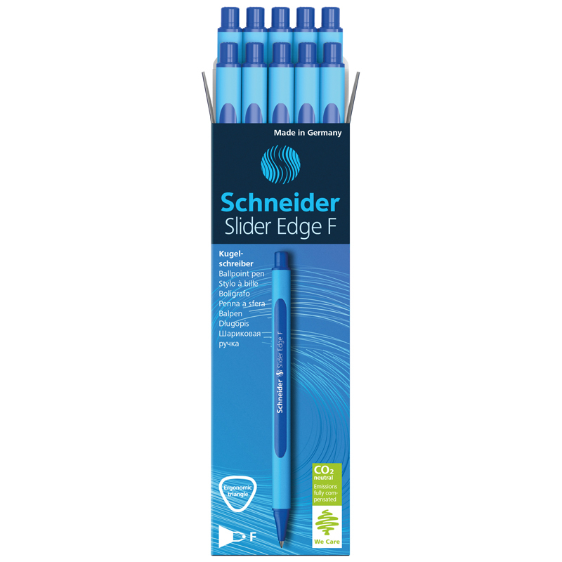 

Ручка шариковая Schneider Slider Edge F синяя, 0,8 мм, трехгранная 10 штук