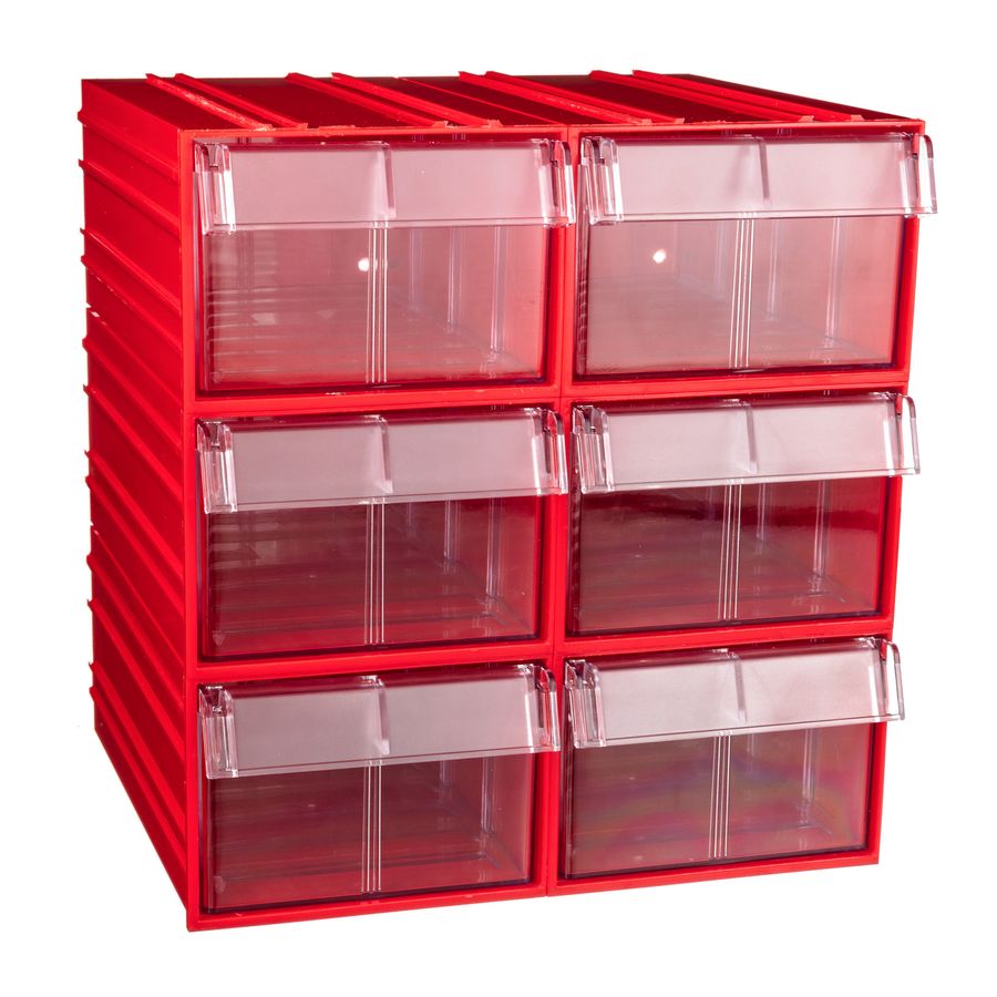 Пластиковый короб Стелла-техник C-2-К6-красный-прозрачный , 140х250х100мм, комплект 6 штук сменные модули к насадке для душа ps 102 комплект из 3 х штук