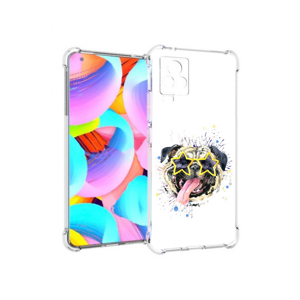 

Чехол MyPads Tocco для Vivo IQOO 7 мопс боксер, Прозрачный, Tocco