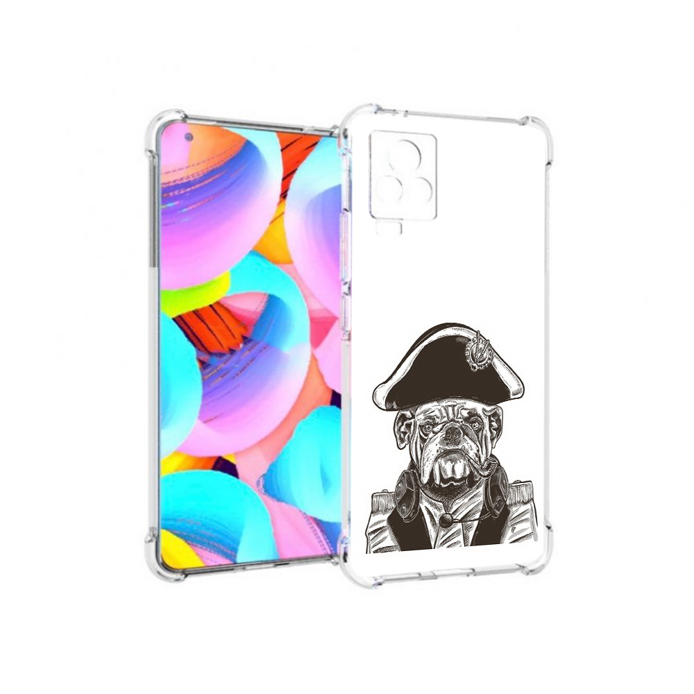 

Чехол MyPads Tocco для Vivo IQOO 7 мопс генерал, Прозрачный, Tocco