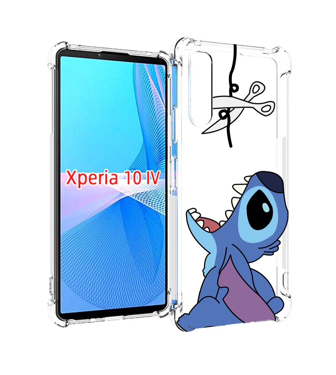 

Чехол MyPads стич-с-ножницами для Sony Xperia 10 IV (10-4), Прозрачный, Tocco