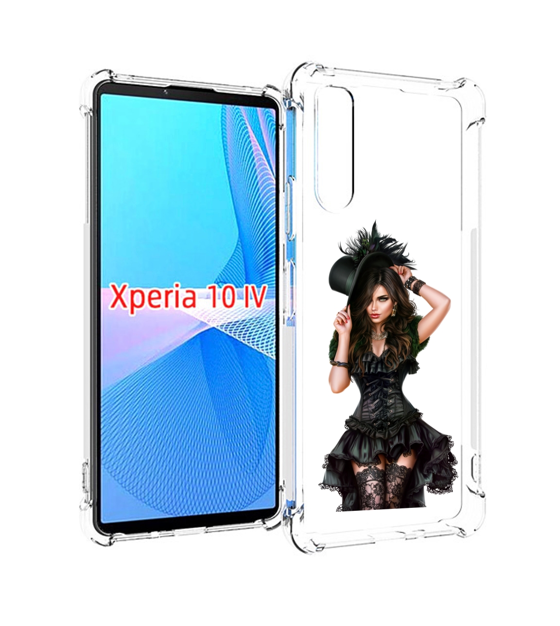 

Чехол MyPads стройная-девушка-в-черном-платье для Sony Xperia 10 IV (10-4), Прозрачный, Tocco