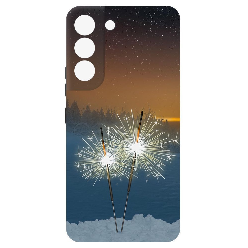 

Чехол-накладка Krutoff Софт Кейс Бенгальский огонь для Samsung Galaxy S22+ черный